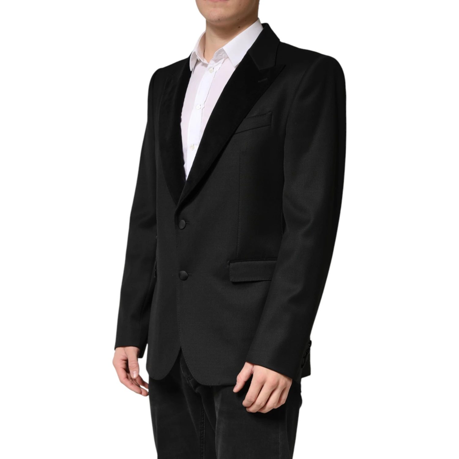 Black Wool Single Breasted Jacket Blazer