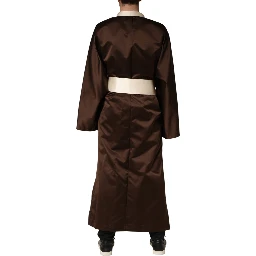 Brown Cream Lounge Belted Bathrobe Jacket