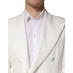 White Double Breasted Men Trench Coat Jacket