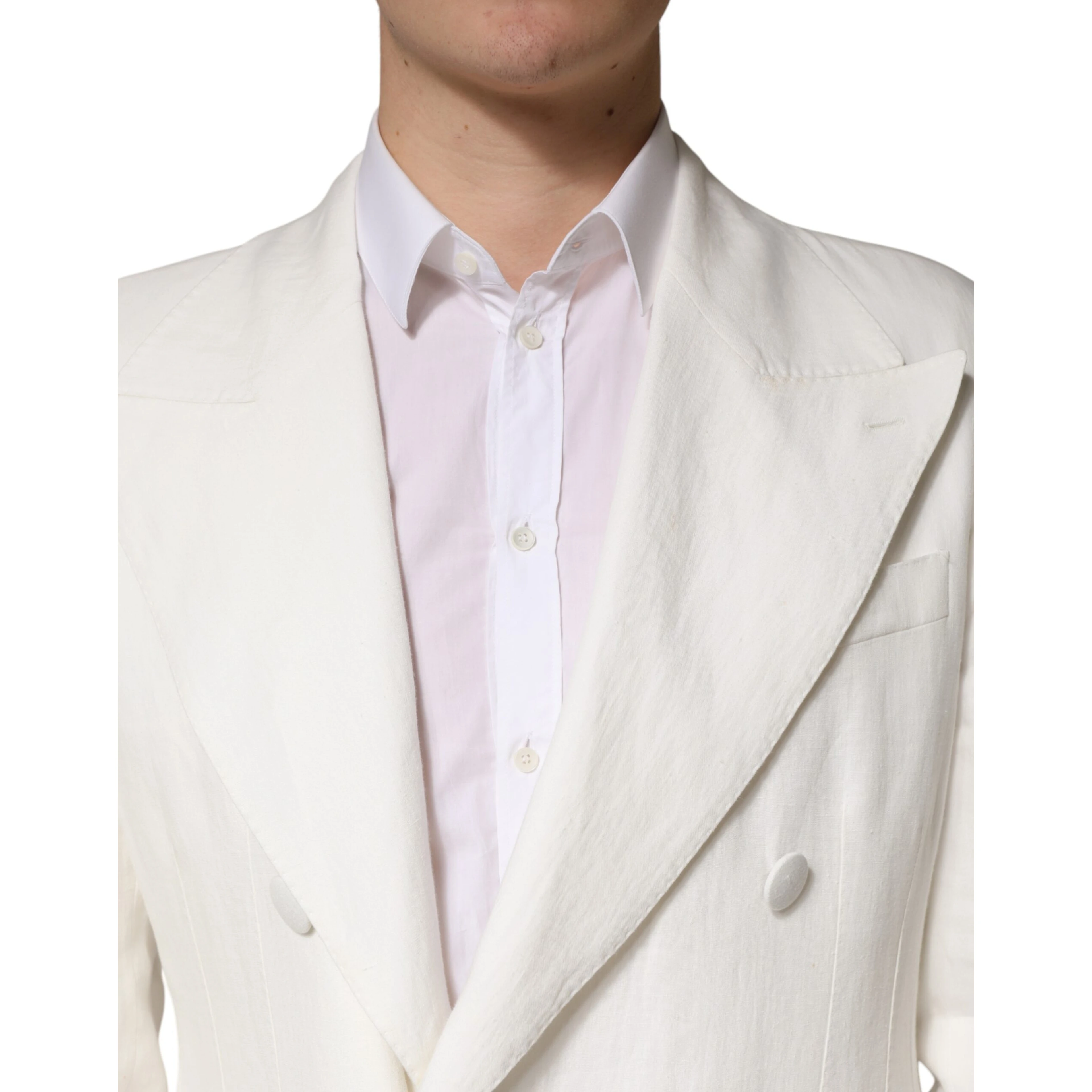 White Double Breasted Men Trench Coat Jacket