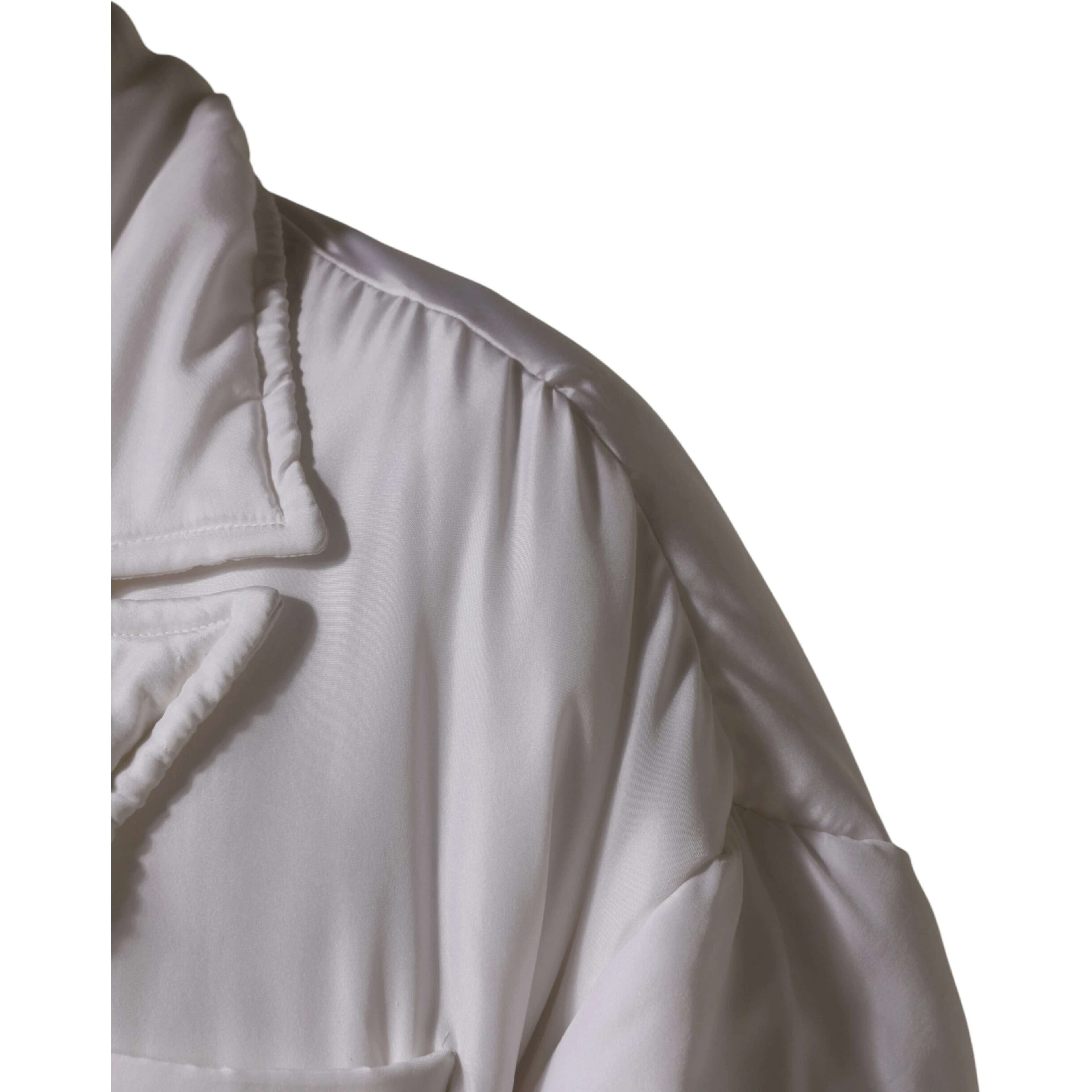White Silk Padded Parka Men Coat Jacket