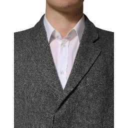 Gray Single Breasted Men Trench Coat Jacket