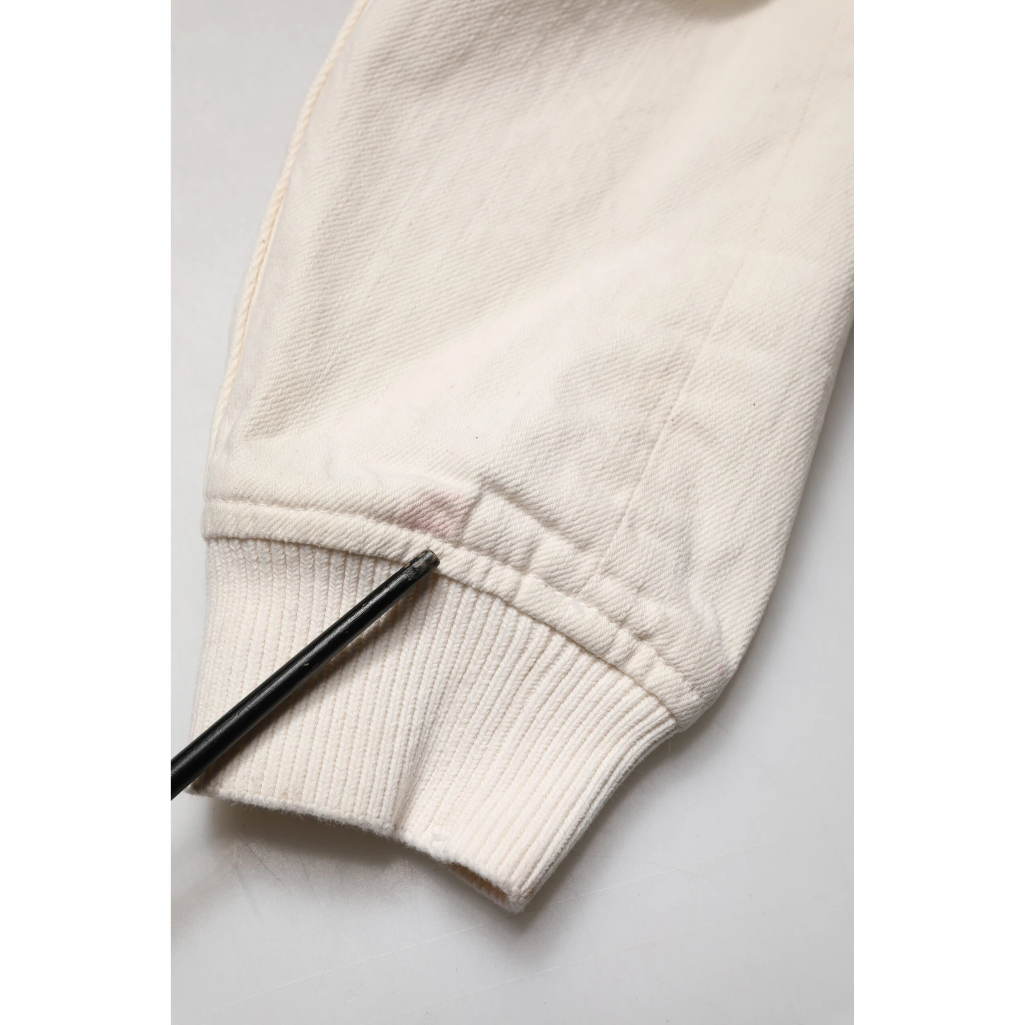 Off White Cotton Full Zip Denim Men Blouson Jacket
