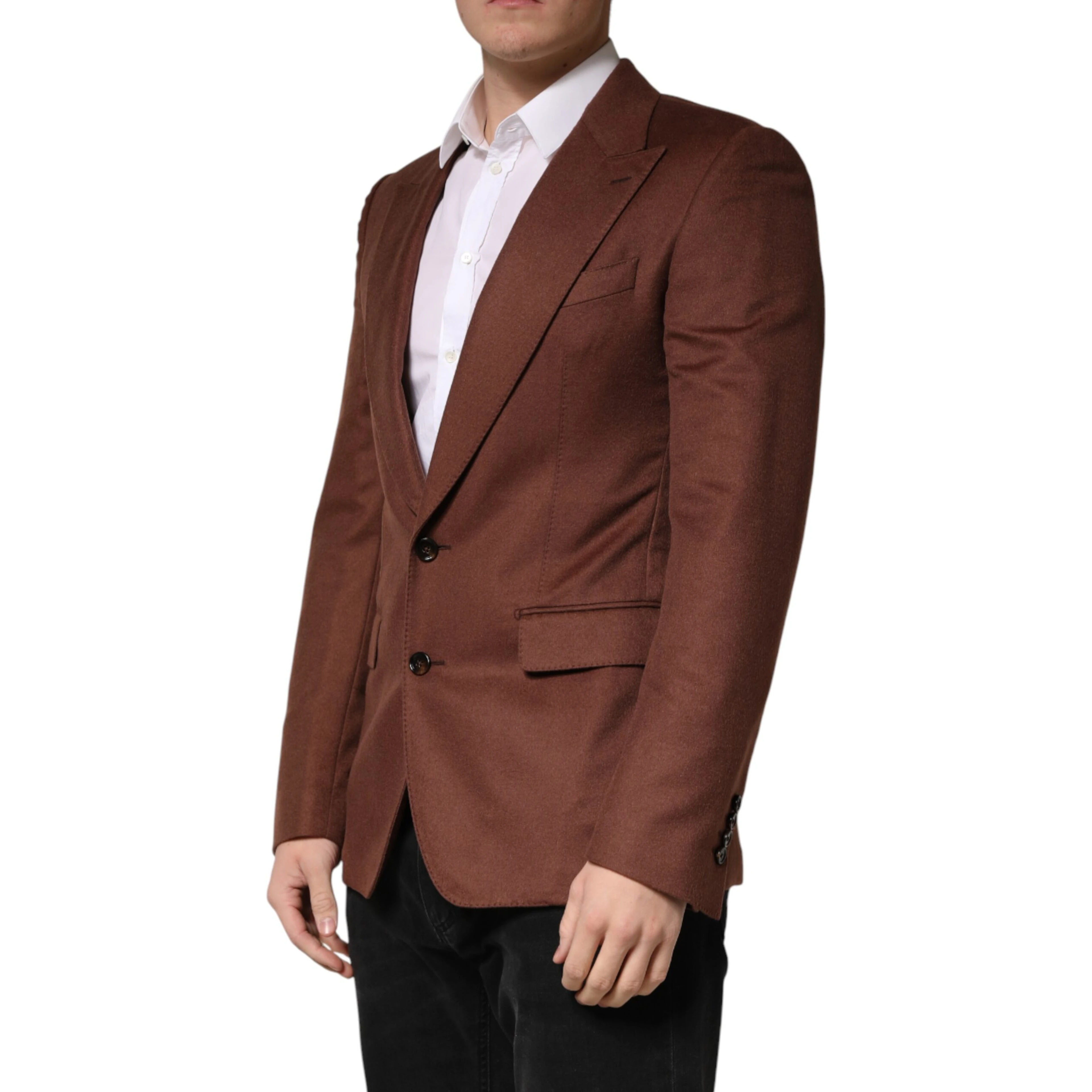 Brown Cashmere Single Breasted Jacket Blazer