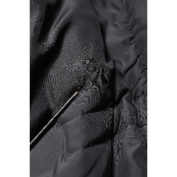 Black Silk Padded Parka Men Coat Jacket