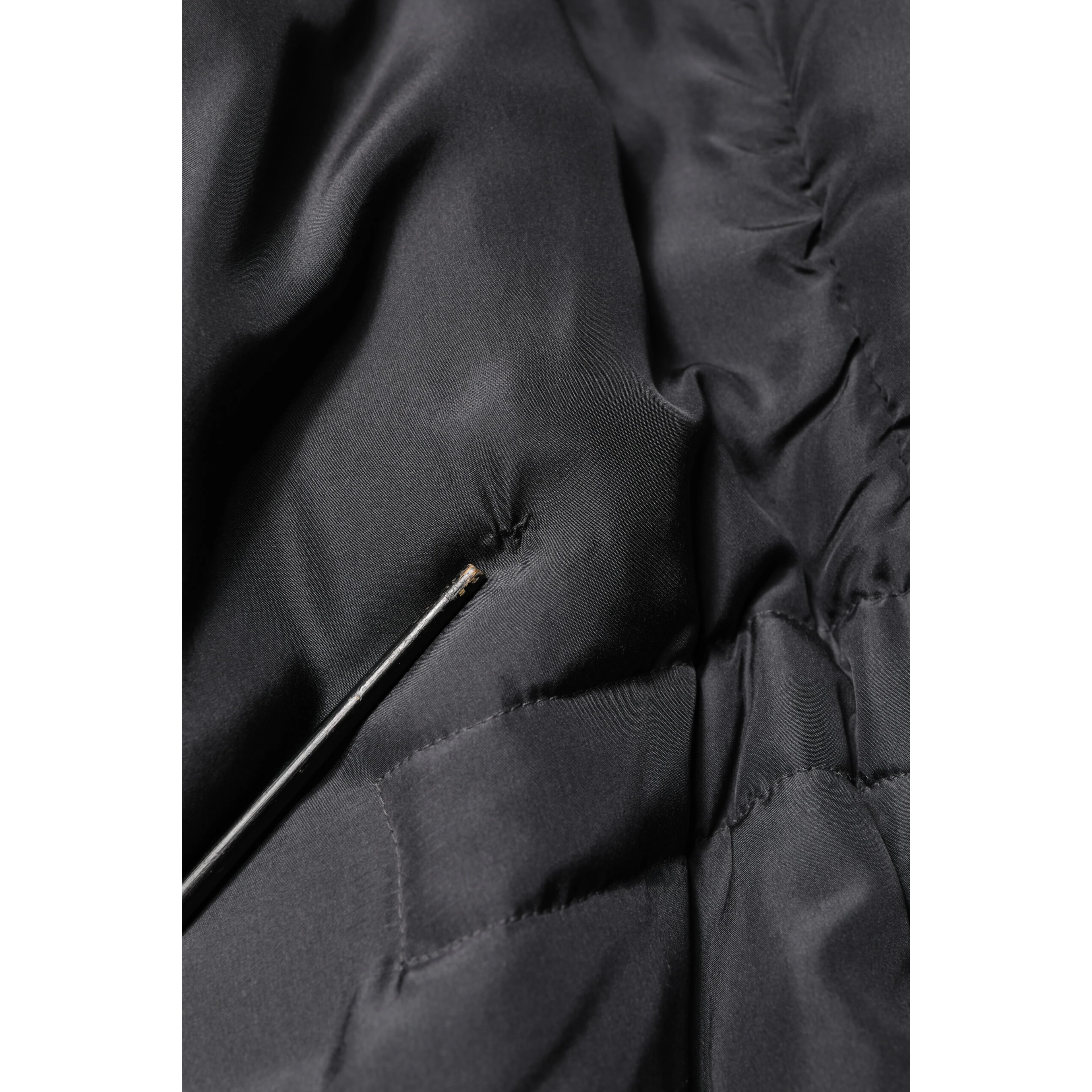 Black Silk Padded Parka Men Coat Jacket