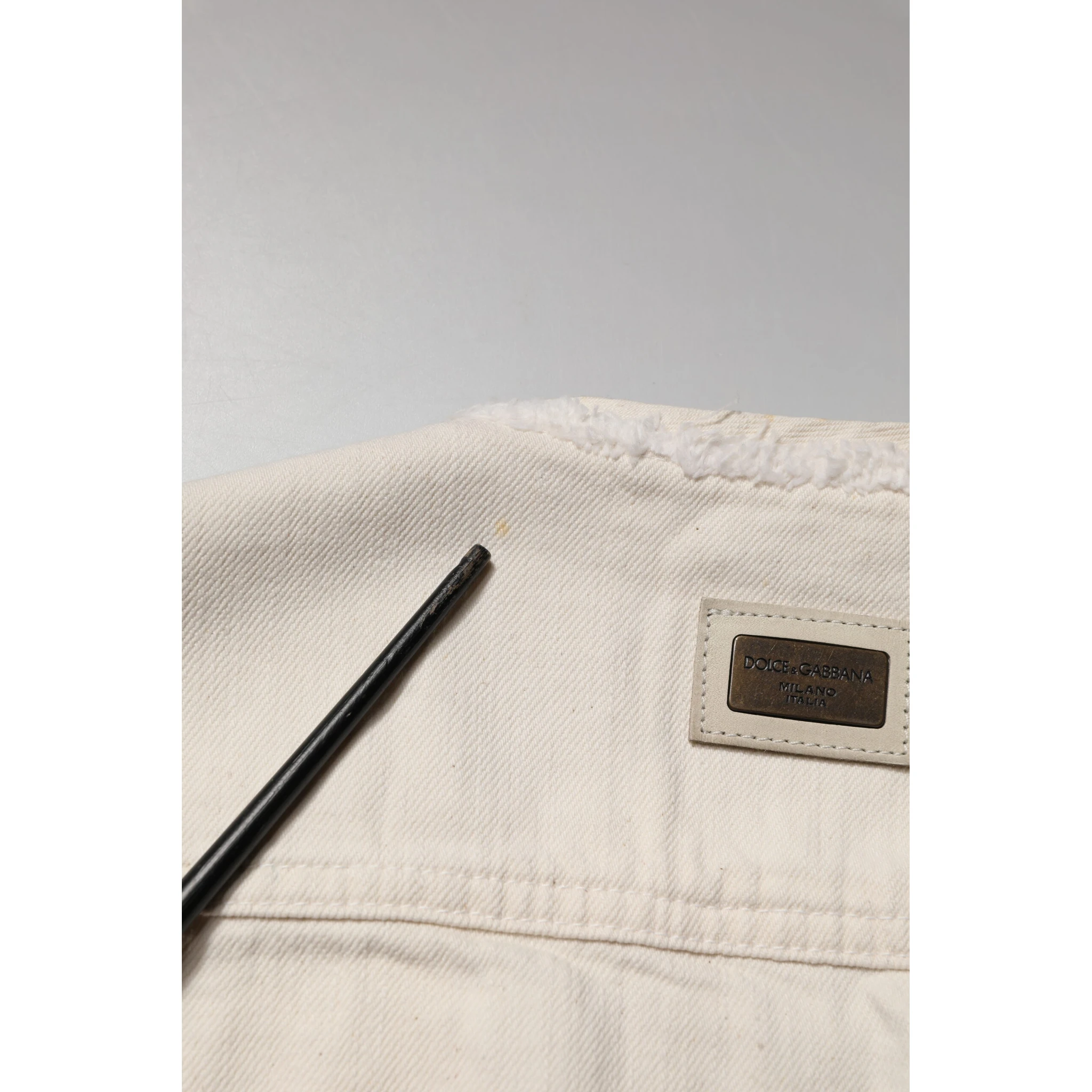 Off White Cotton Full Zip Denim Men Blouson Jacket