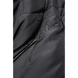 Black Silk Padded Parka Men Coat Jacket