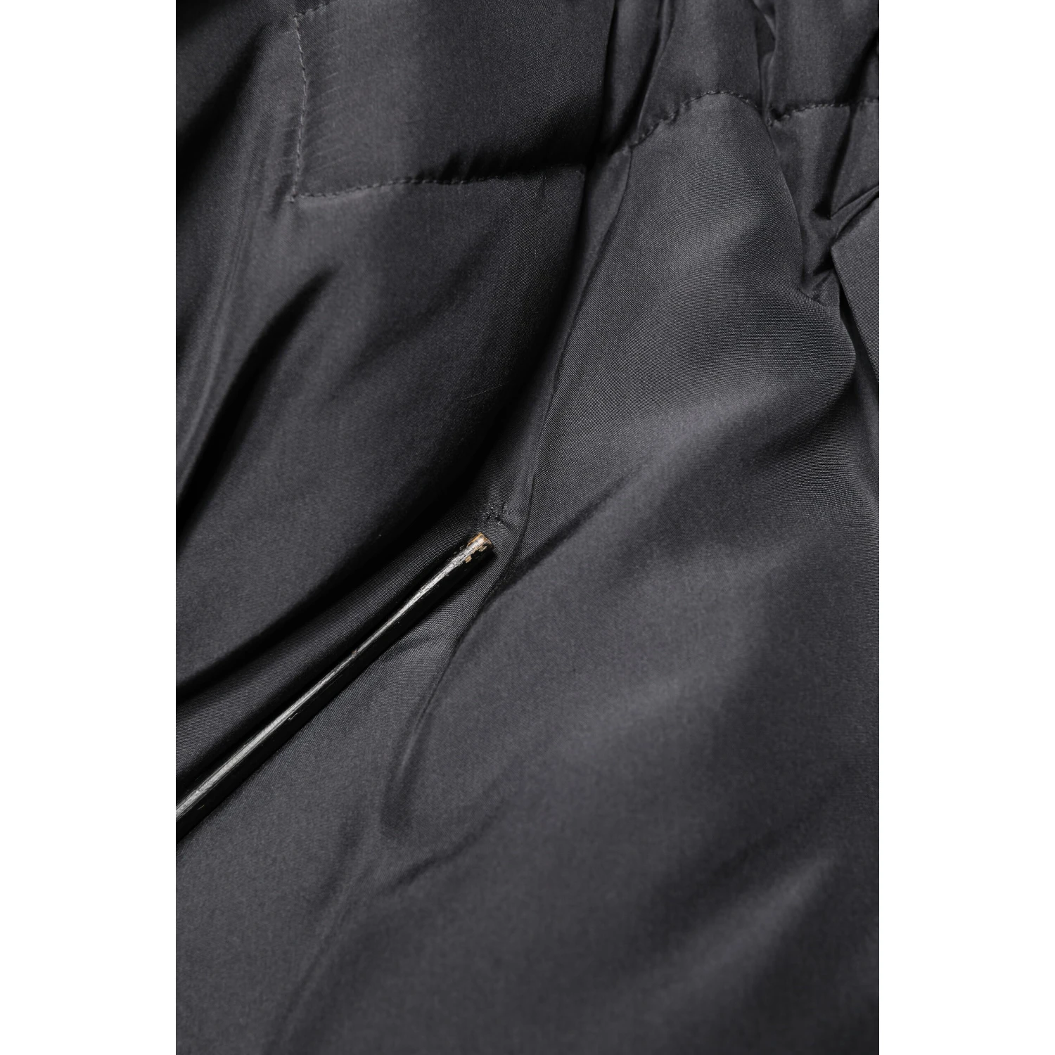 Black Silk Padded Parka Men Coat Jacket