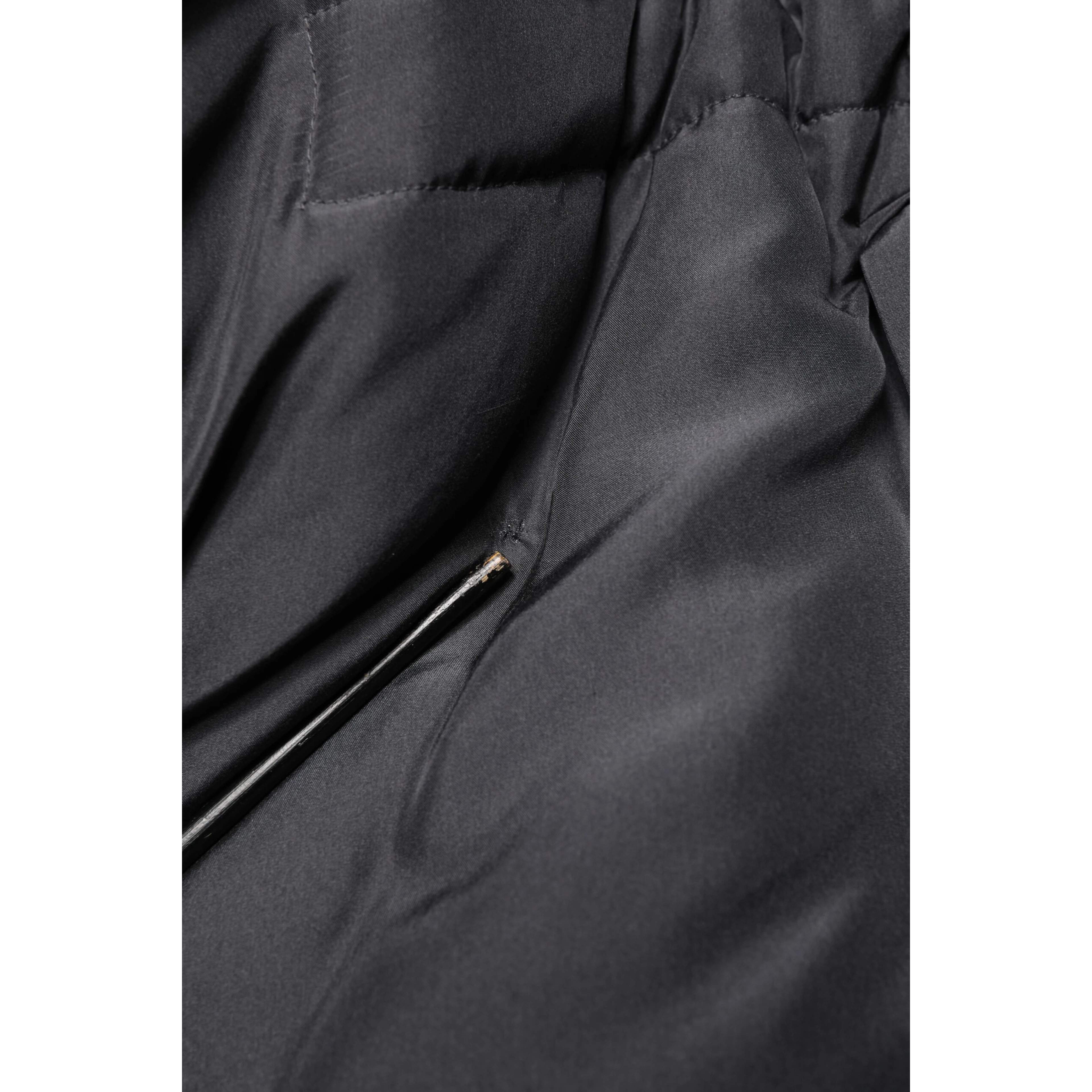 Black Silk Padded Parka Men Coat Jacket