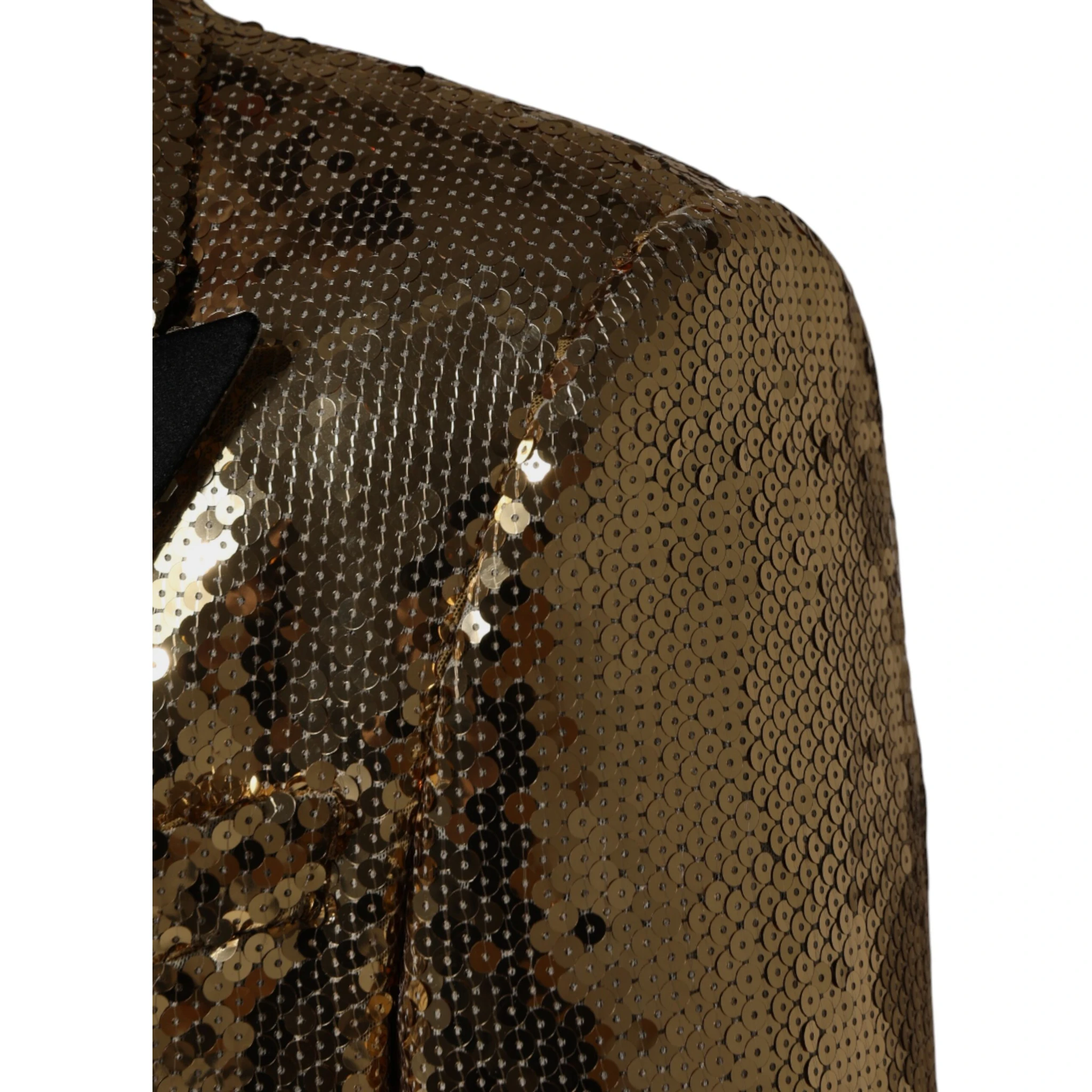 Gold Sequined Double Breasted Jacket Blazer