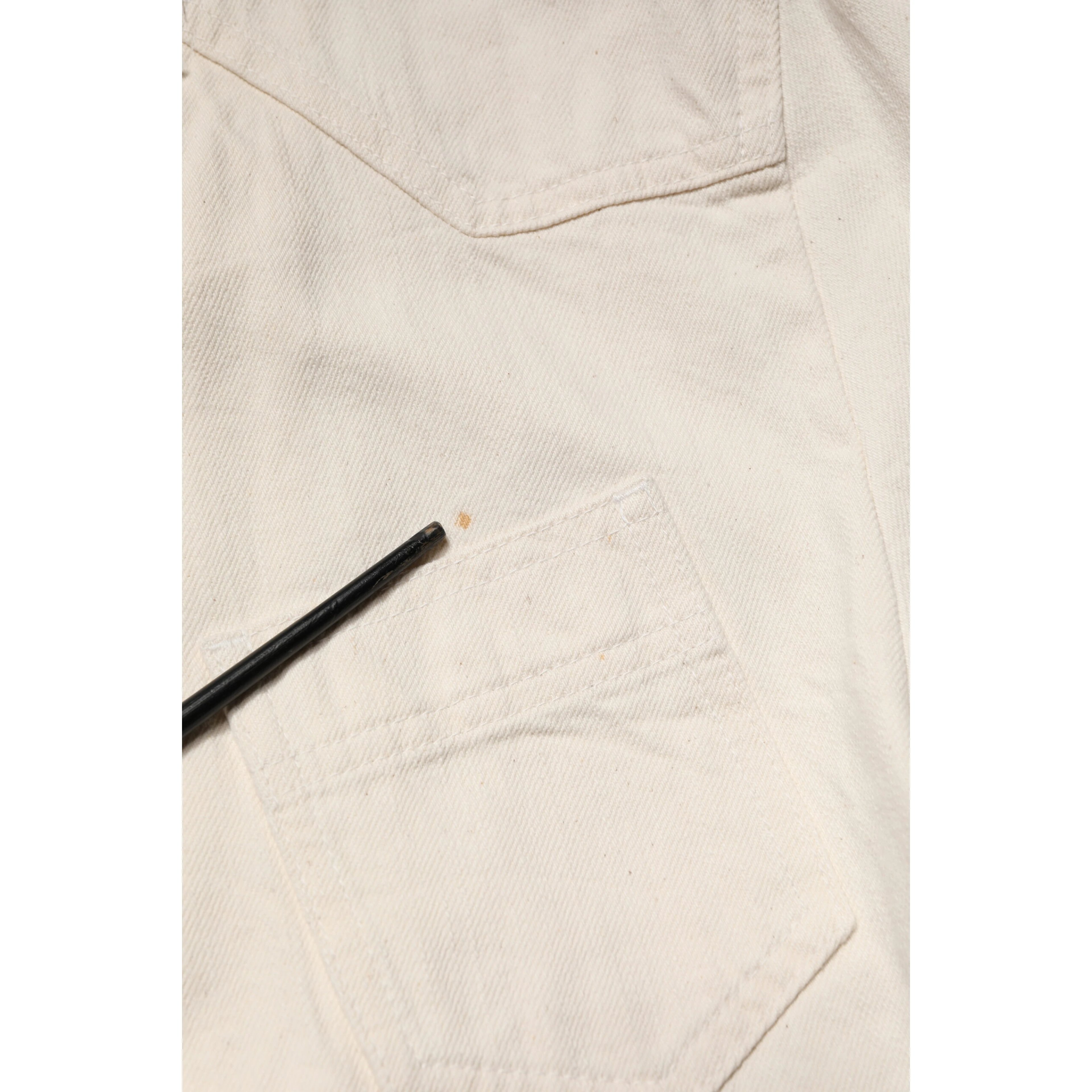 Off White Cotton Full Zip Denim Men Blouson Jacket