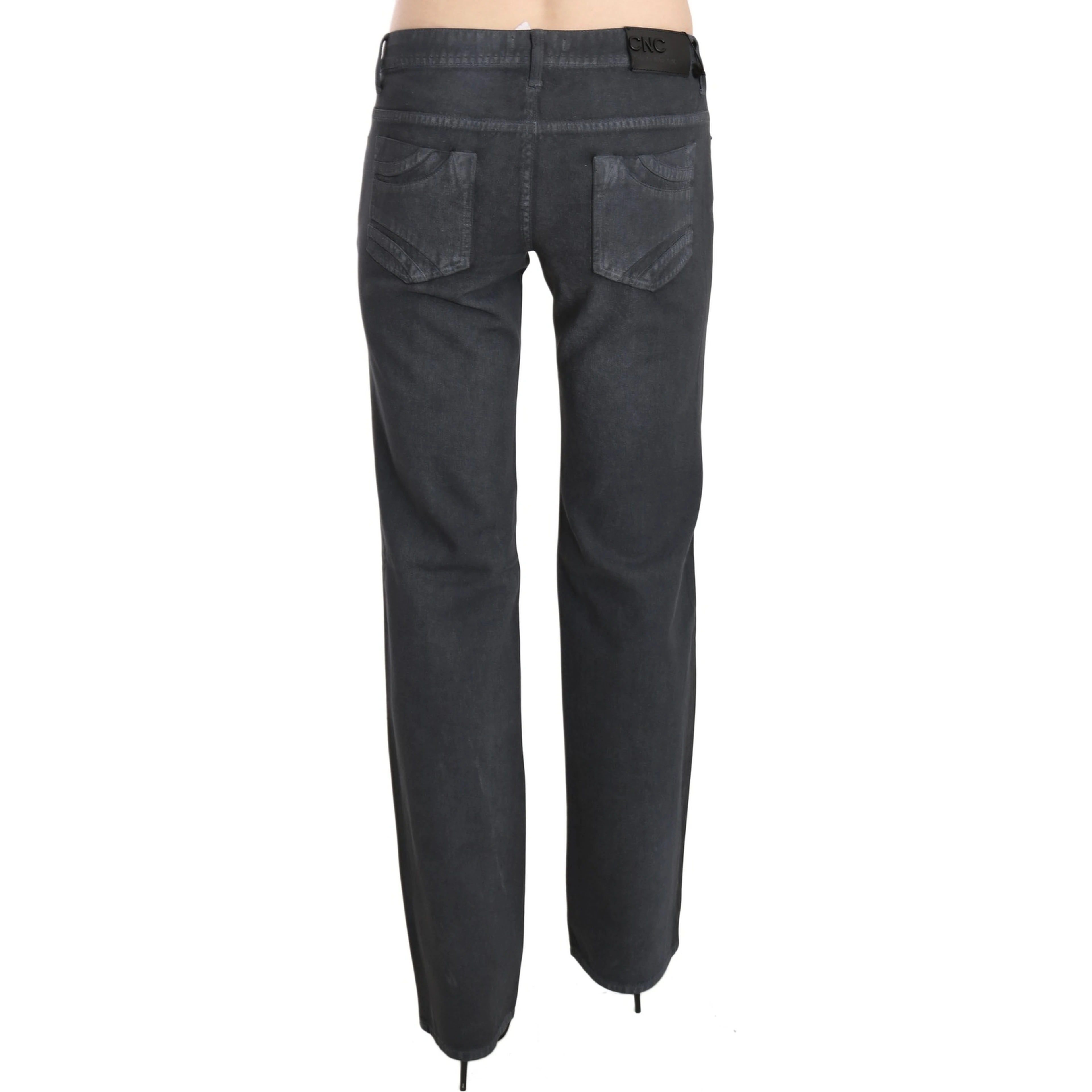 Gray Low Waist Straight Denim Pants Jeans