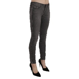 Gray Washed Low Waist Skinny Jeans