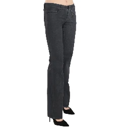 Gray Low Waist Straight Denim Pants Jeans