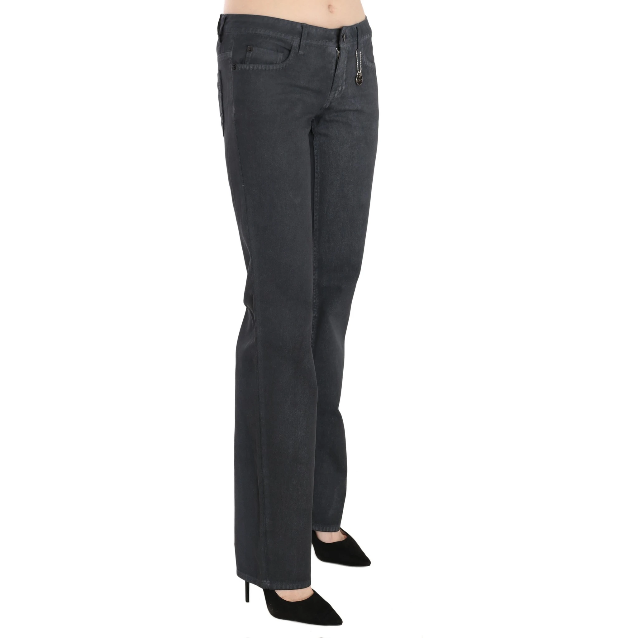 Gray Low Waist Straight Denim Pants Jeans