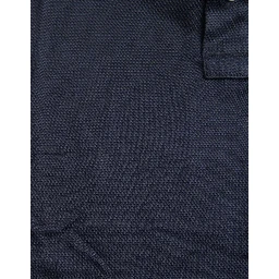 Polo Navy Blue Collared Silk Men T-shirt