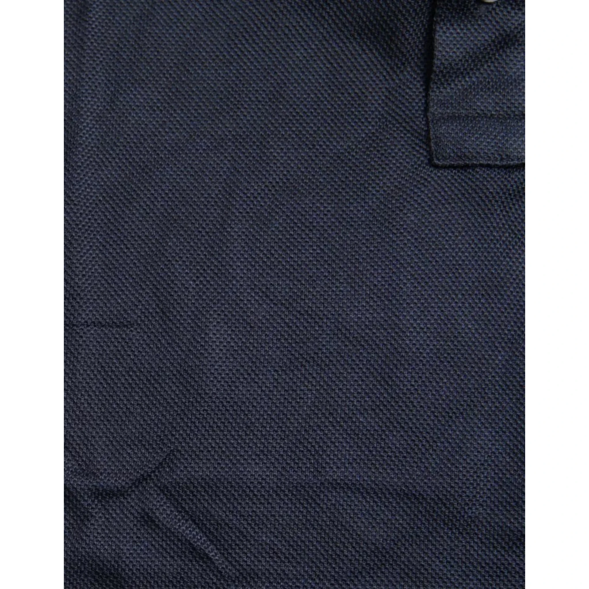 Polo Navy Blue Collared Silk Men T-shirt