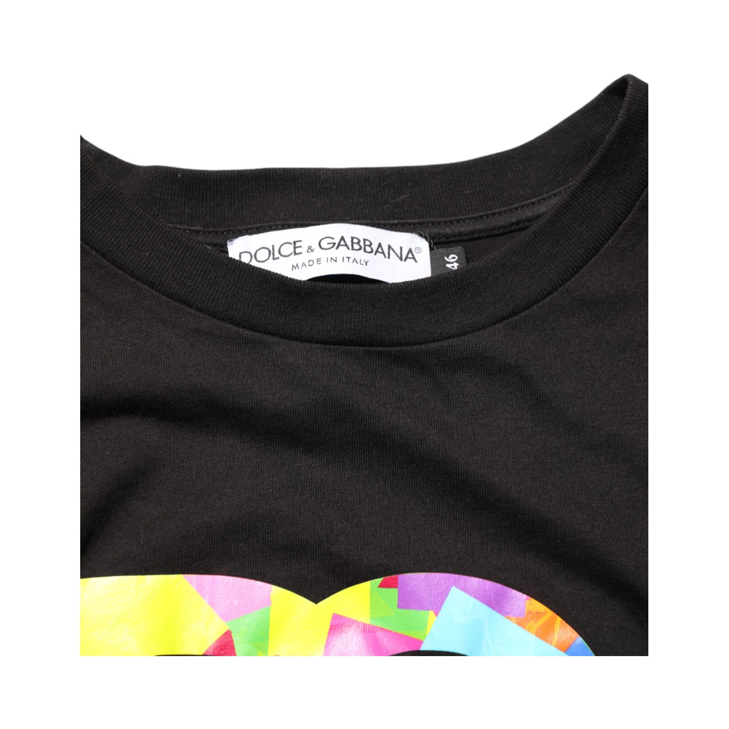 Black Logo Print Cotton Crew Neck T-shirt