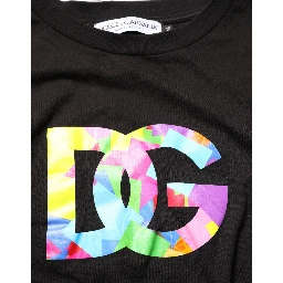 Black Logo Print Cotton Crew Neck T-shirt