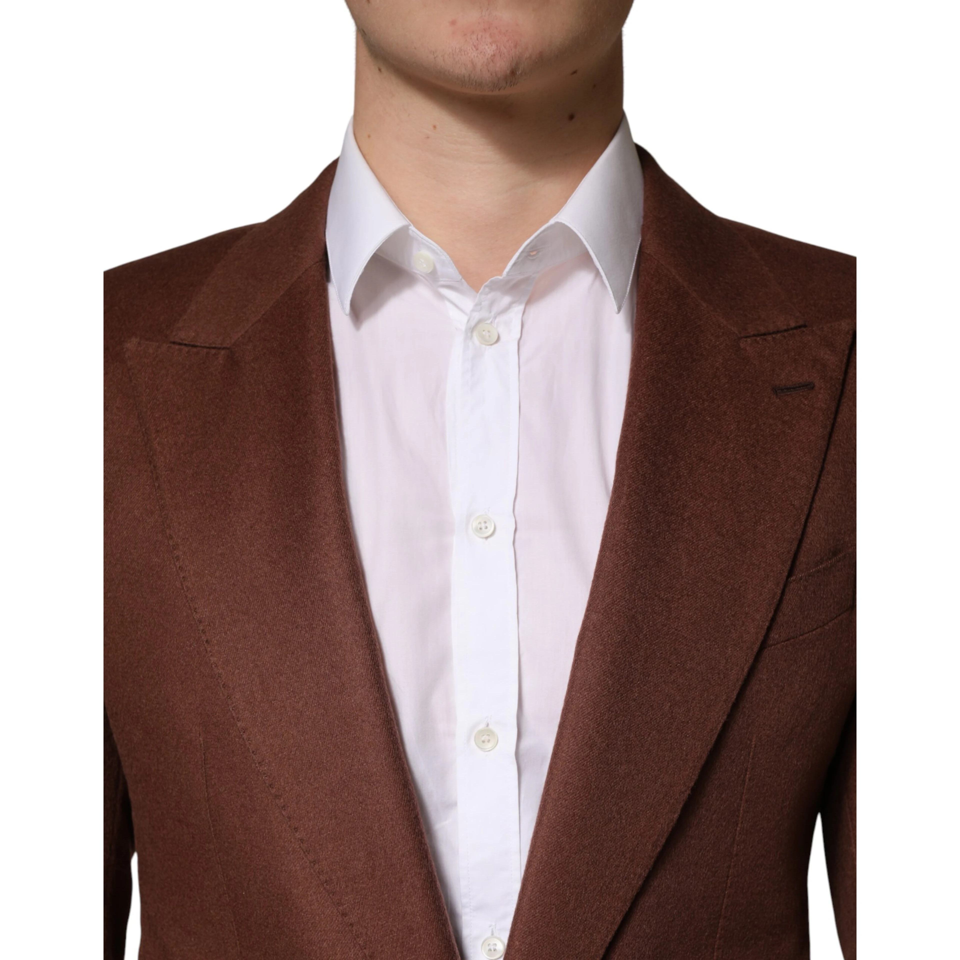 Brown Cashmere Single Breasted Jacket Blazer