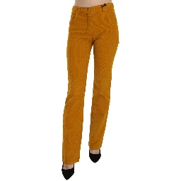 Orange High Waist Straight Trouser Pants