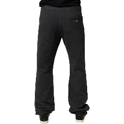 Black Straight Fit Mid Waist Denim Trouser Jeans