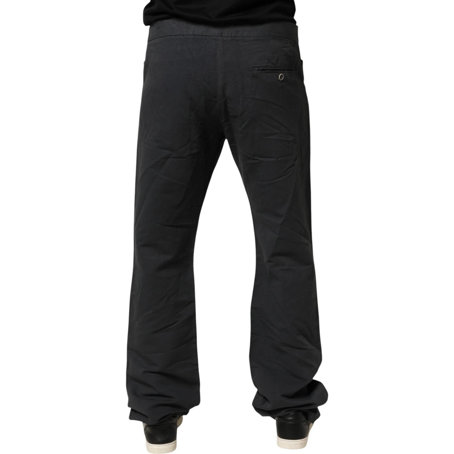 Black Straight Fit Mid Waist Denim Trouser Jeans