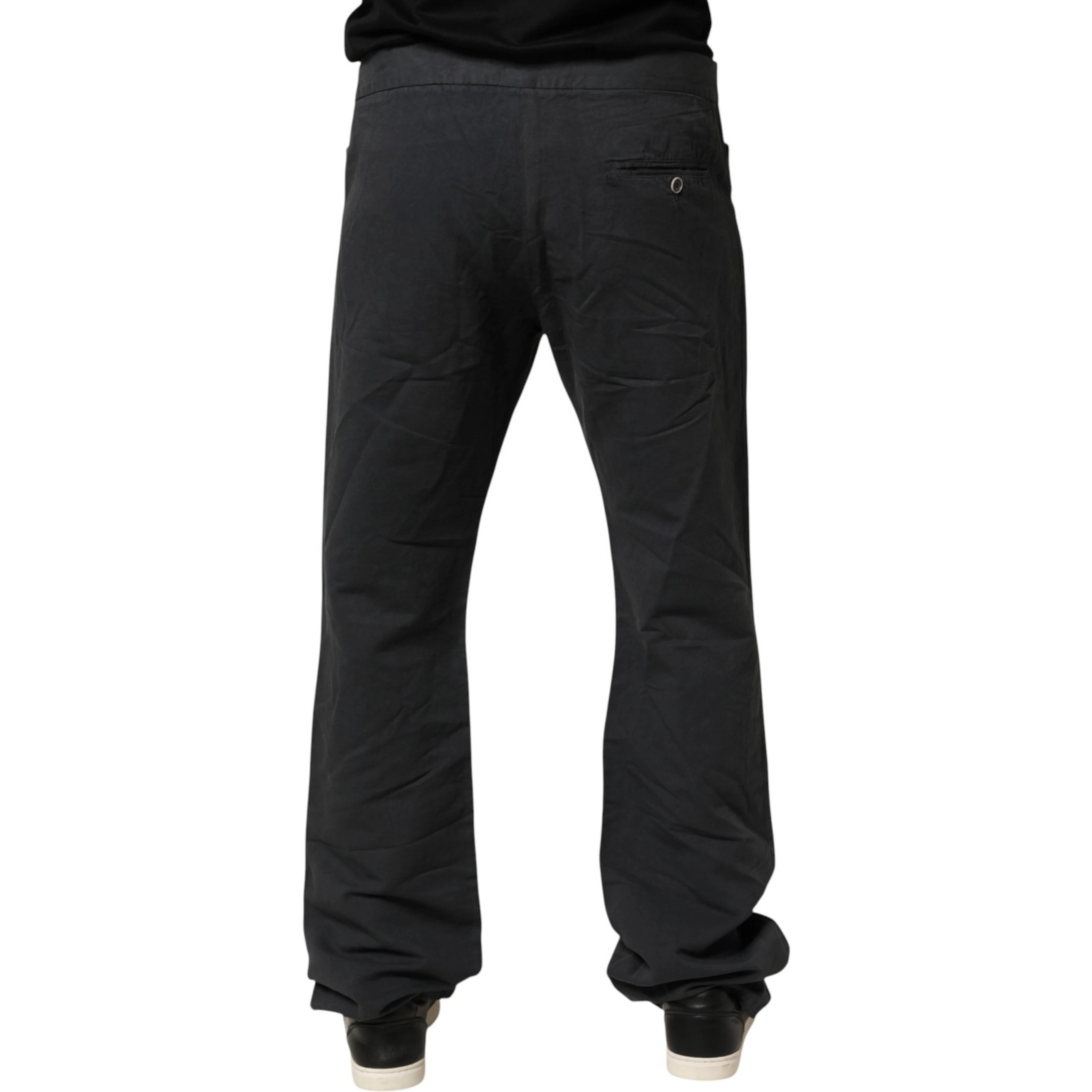 Black Straight Fit Mid Waist Denim Trouser Jeans