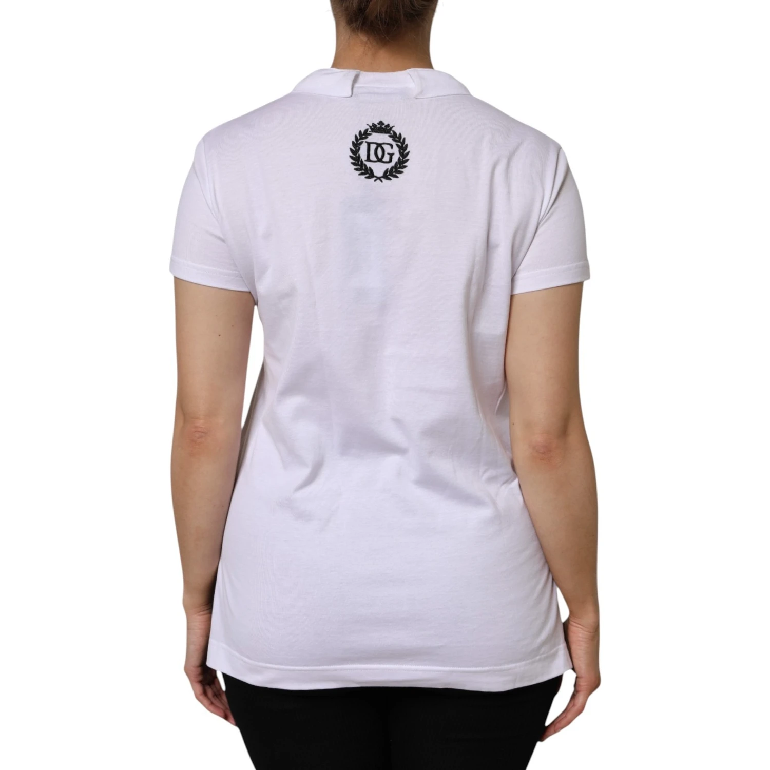 White V-Neck Cotton Short Sleeves T-shirt