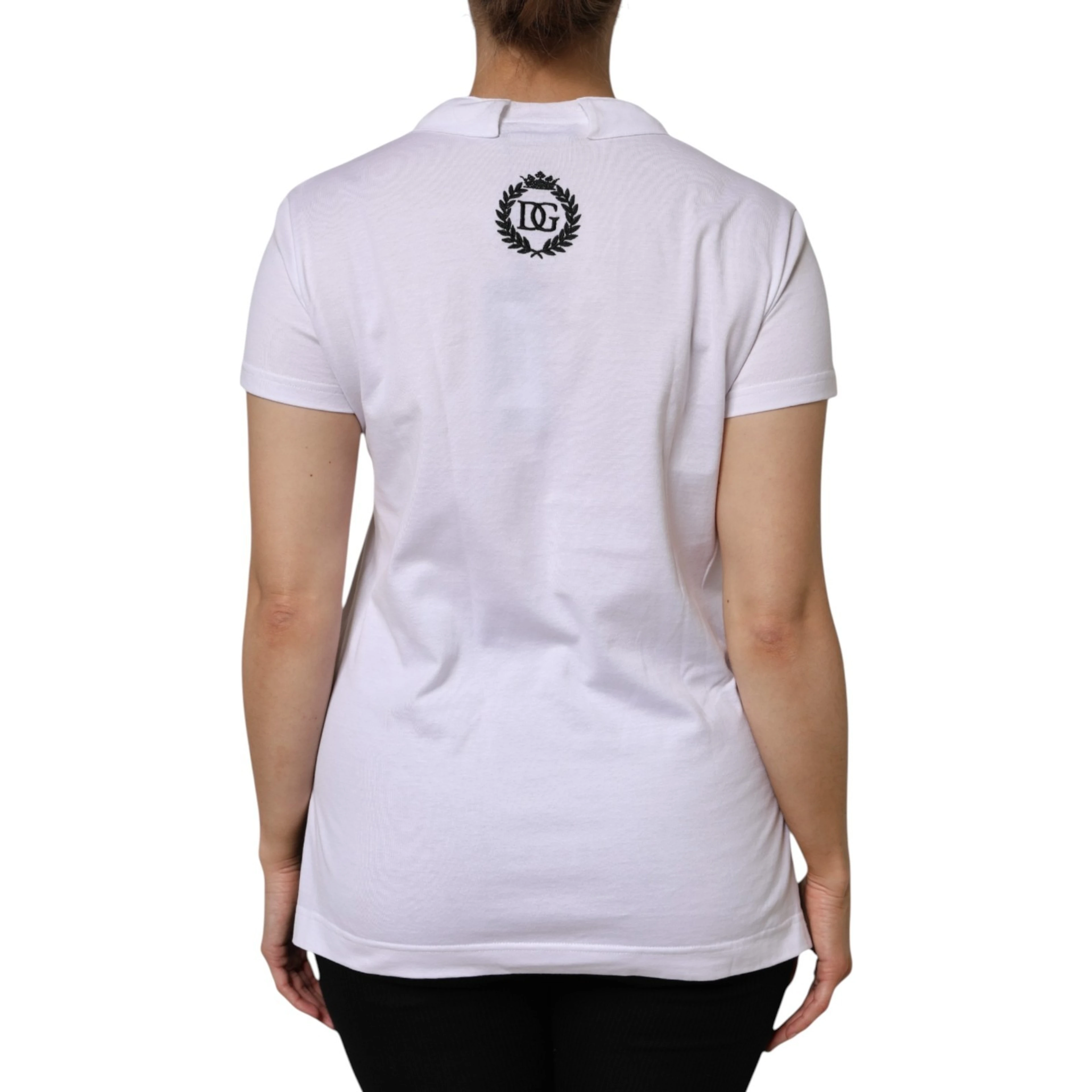 White V-Neck Cotton Short Sleeves T-shirt
