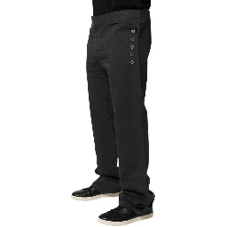 Black Straight Fit Mid Waist Denim Trouser Jeans