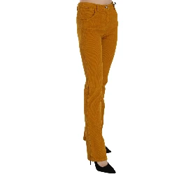 Orange High Waist Straight Trouser Pants