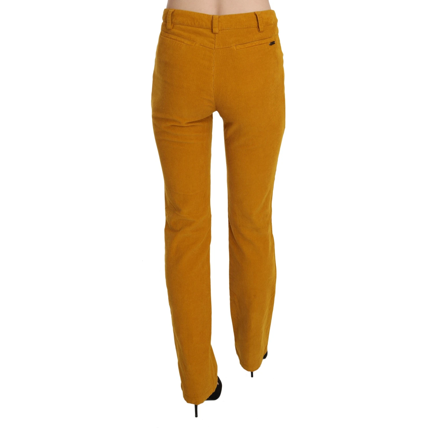 Orange High Waist Straight Trouser Pants