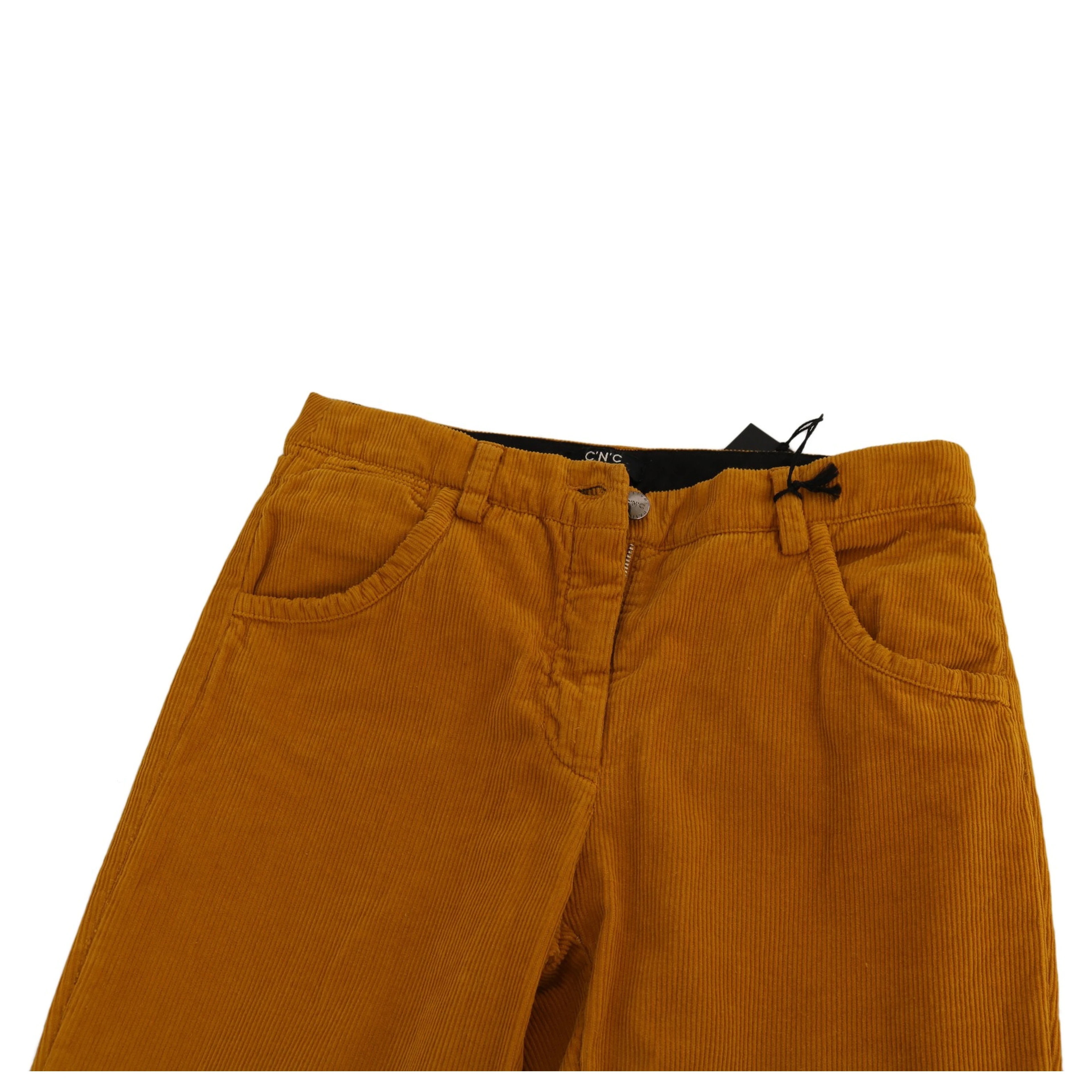 Orange High Waist Straight Trouser Pants