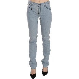 Light Blue Mid Waist Skinny Denim Jeans