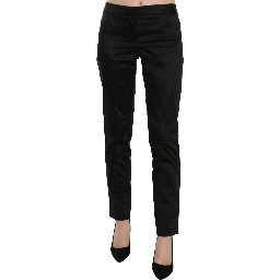 Black Mid Waist Skinny Dress Formal Trousers Pants