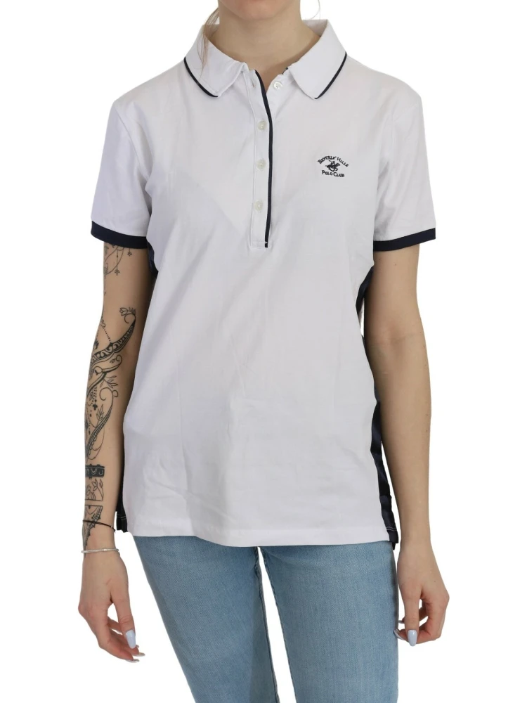 Cotton White Collared Short Sleeve Top