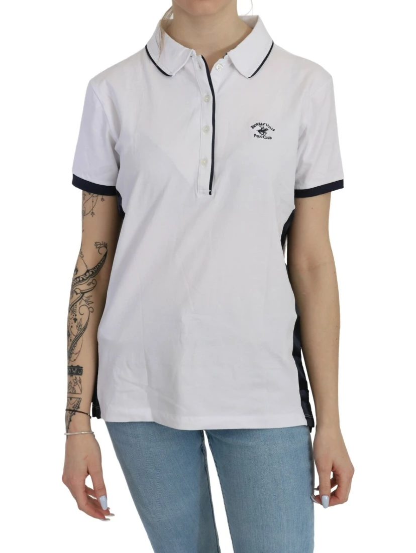 Cotton White Collared Short Sleeve Top