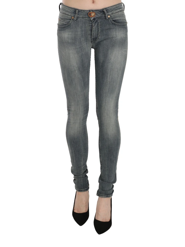 Blue Washed Low Waist Slim Fit Skinny Denim Casual Jeans alternative