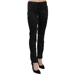 Black Mid Waist Skinny Dress Formal Trousers Pants