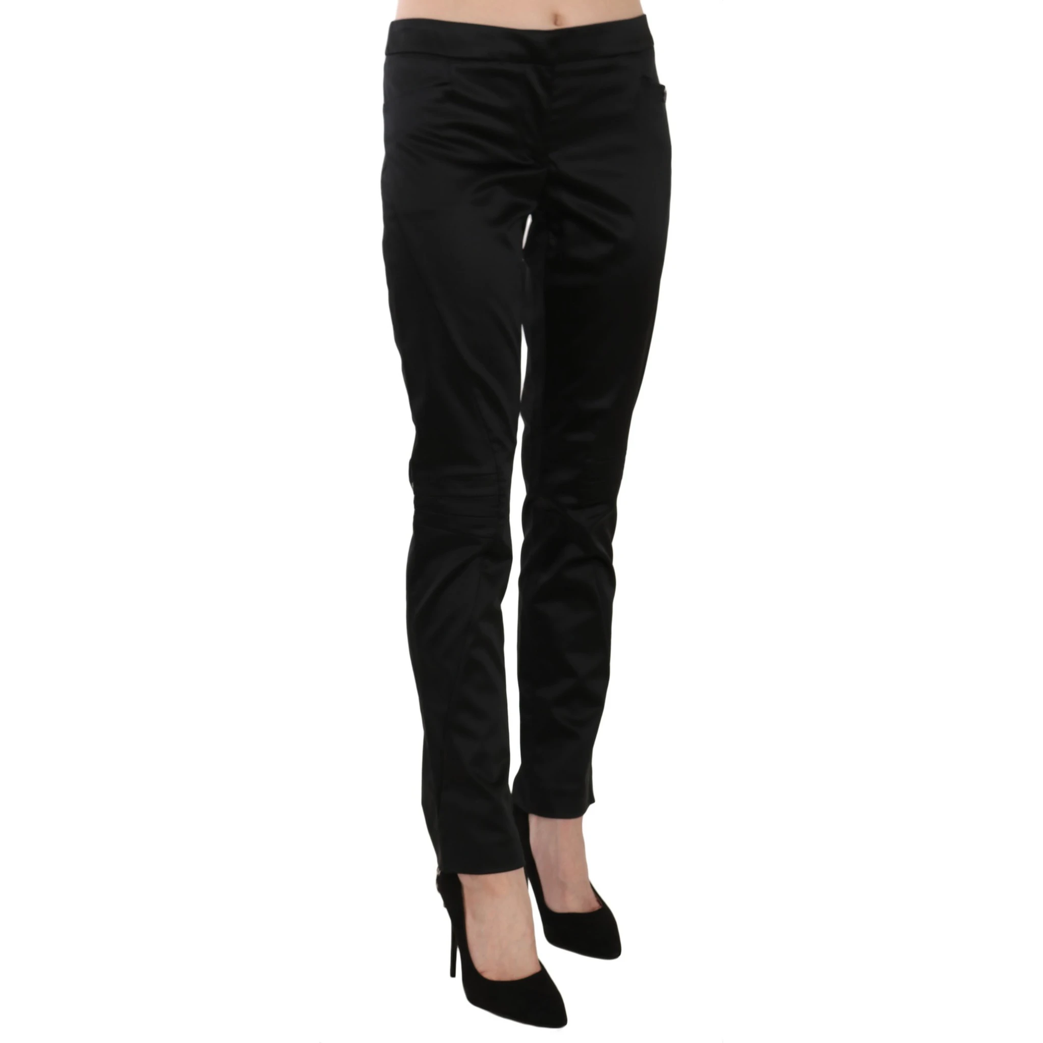 Black Mid Waist Skinny Dress Formal Trousers Pants