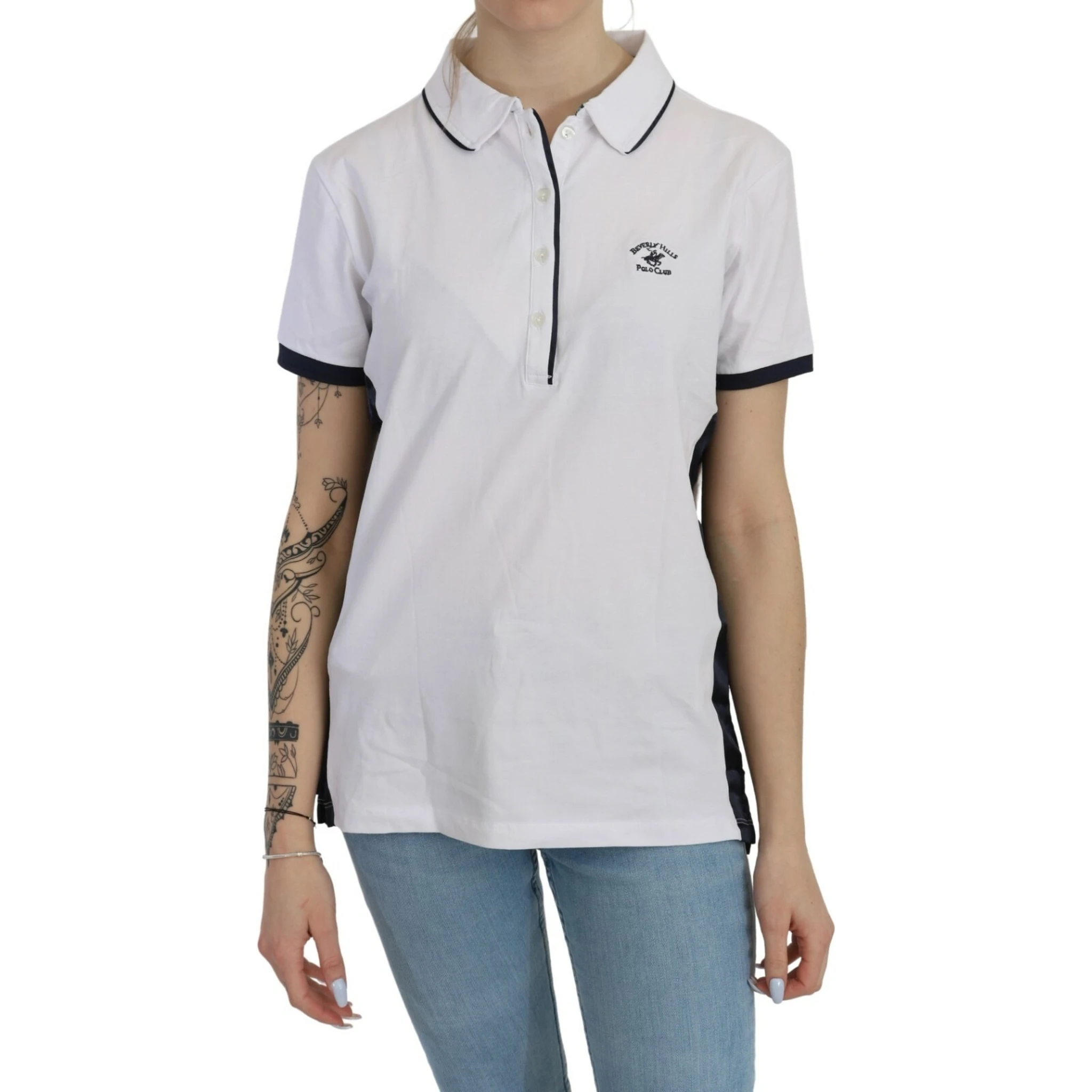 Cotton White Collared Short Sleeve Top