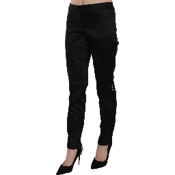 Black Mid Waist Skinny Dress Formal Trousers Pants