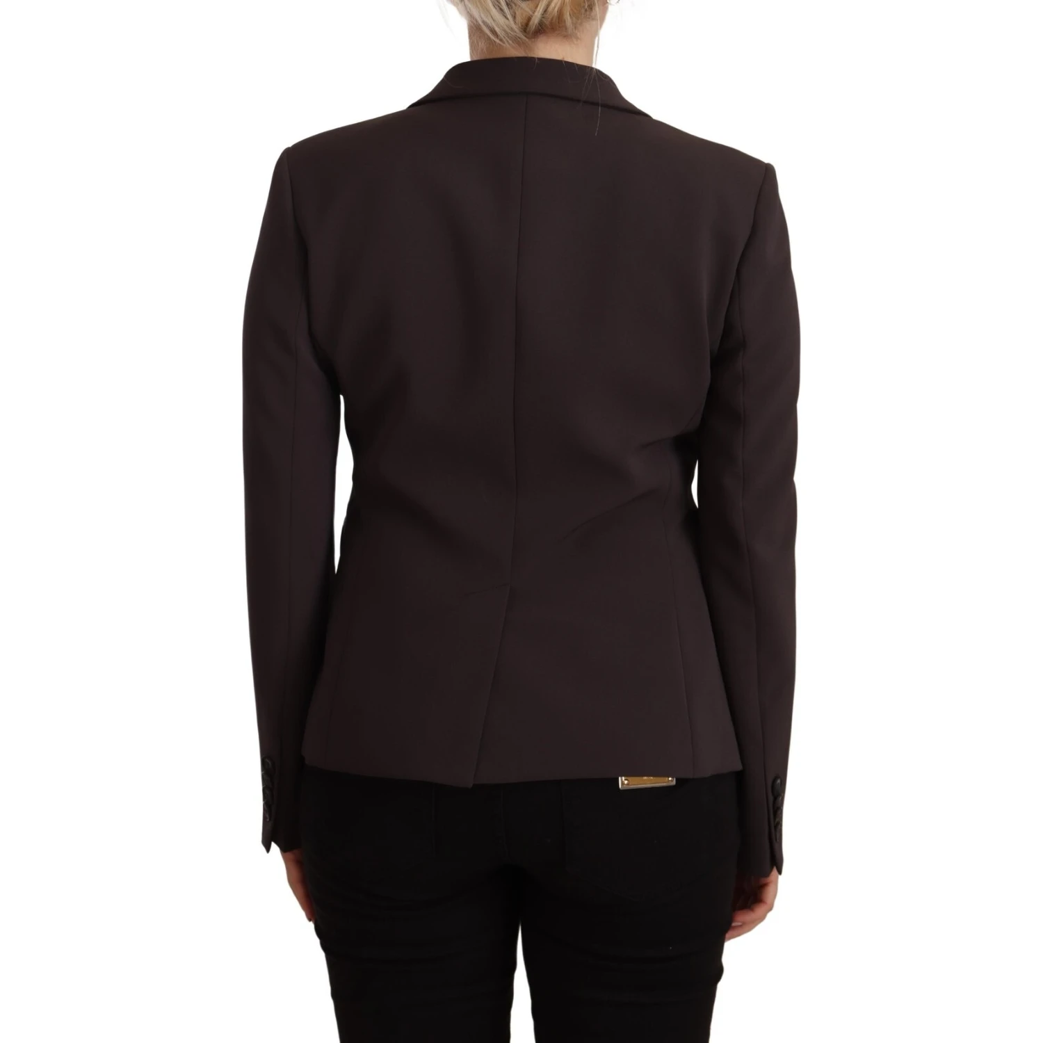 Brown Long Sleeve Single Breasted Women Jacket Blazer