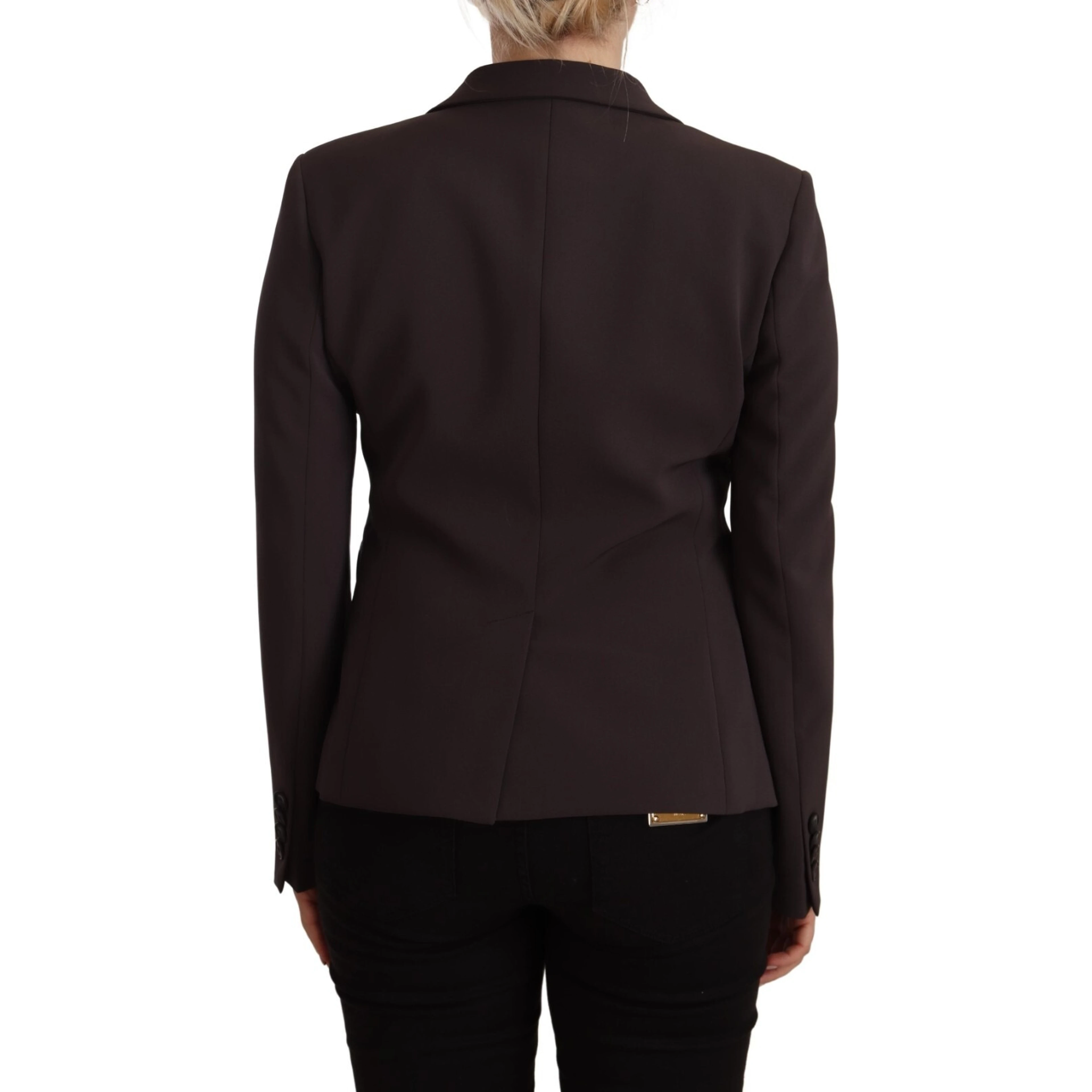 Brown Long Sleeve Single Breasted Women Jacket Blazer