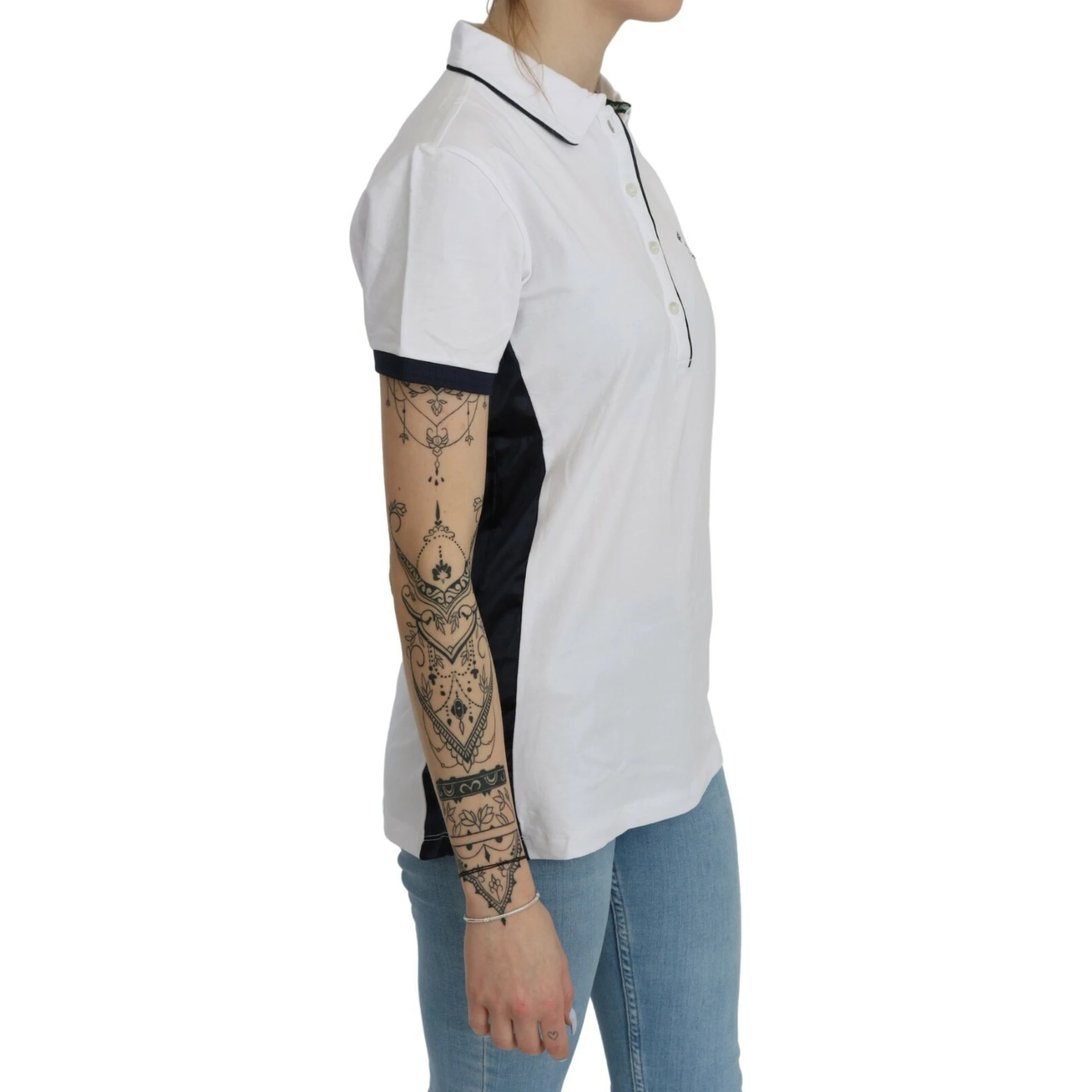 Cotton White Collared Short Sleeve Top