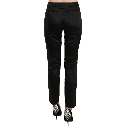 Black Mid Waist Skinny Dress Formal Trousers Pants
