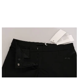 Black Mid Waist Skinny Dress Formal Trousers Pants