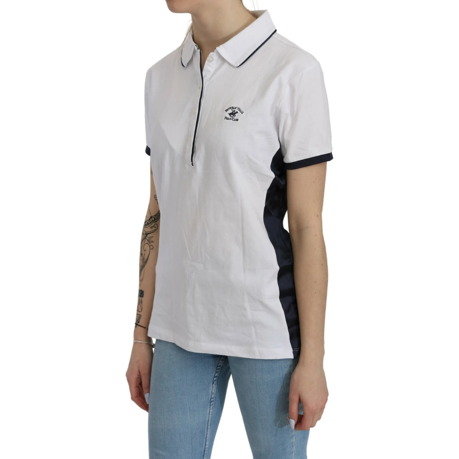Cotton White Collared Short Sleeve Top